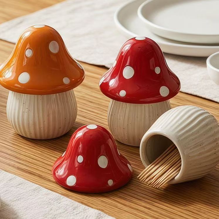 Cartoon Mushroom Ceramic Stora - Kitchen Gadgets Organizer review and price