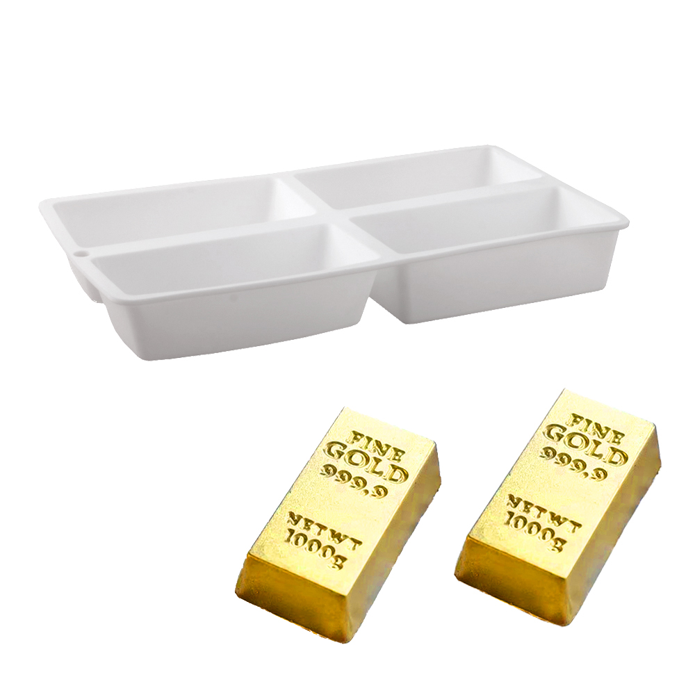4-Cells Gold Bar Shaped Mousse - Kitchen Gadgets Gold review and price